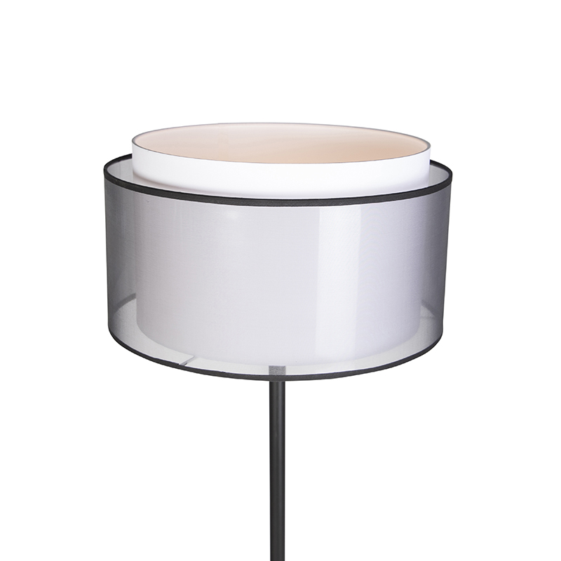 lampadaire design noir avec abat-jour noir et blanc 47 cm - simplo