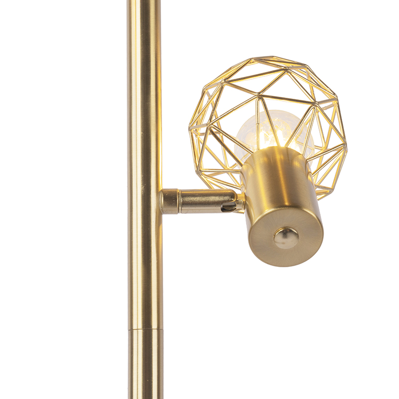 lampadaire design or 3 lumières orientable - mesh