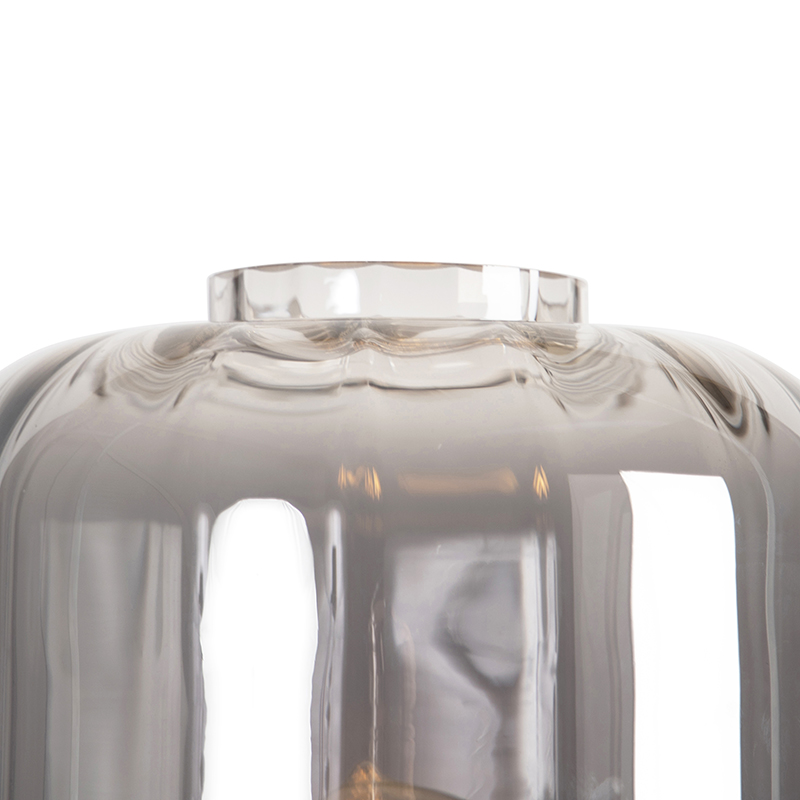 lampadaire design noir avec verre fumé - qara