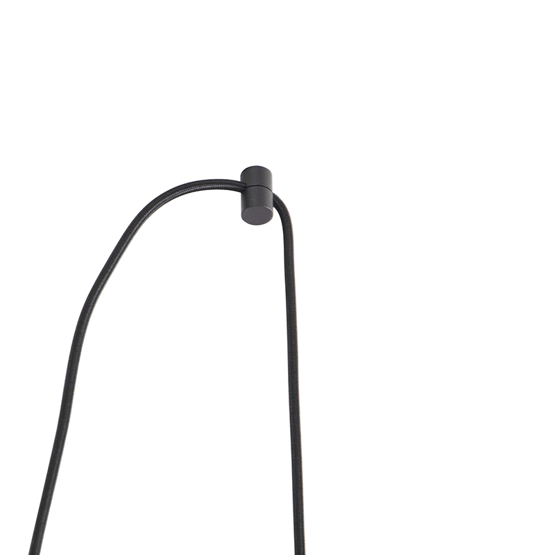 Design Pendant Light Black with Amber Glass 3-Light 226 cm - Qara