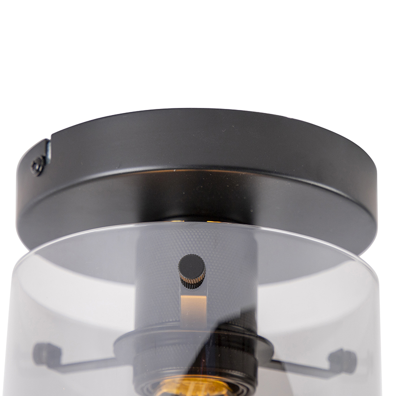 Plafón inteligente negro con cristal ahumado con Wifi ST64 - Dome