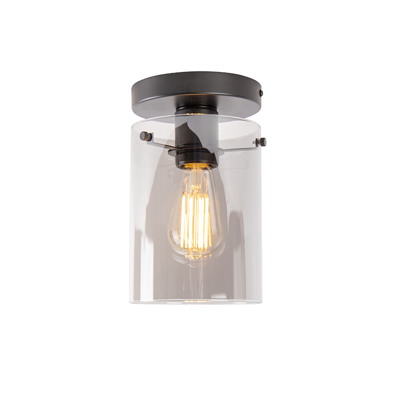 Plafoniera smart nera con vetro fumé con Wifi ST64 - Dome