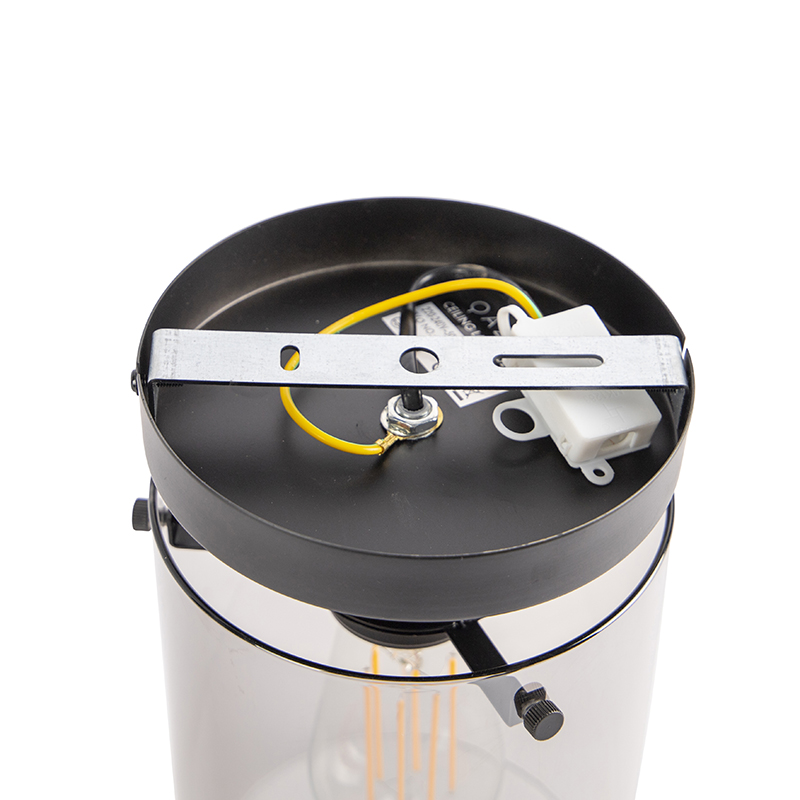 Plafoniera smart nera con vetro fumé con Wifi ST64 - Dome
