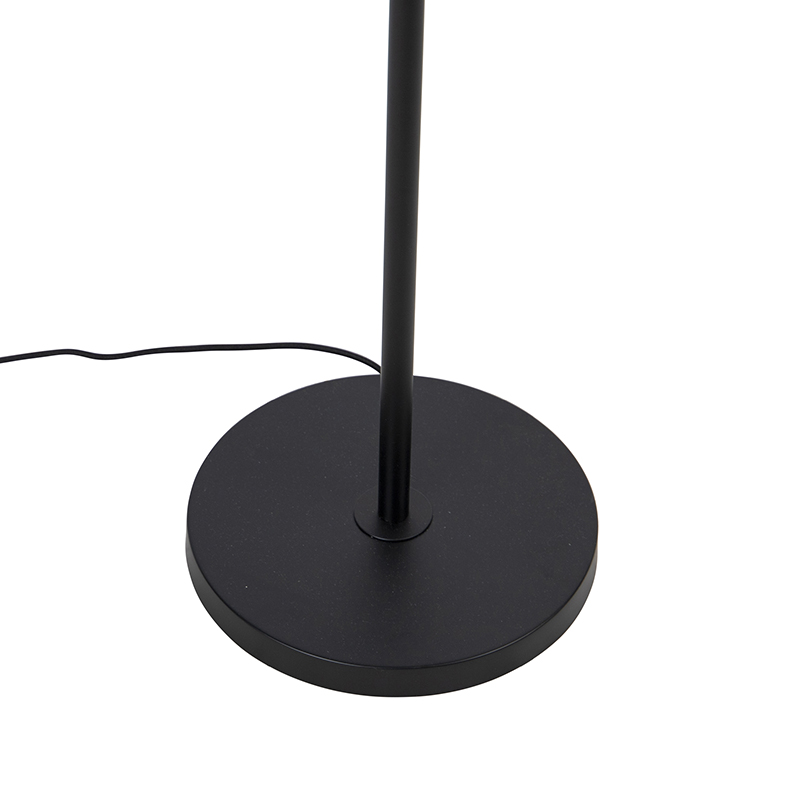 lampadaire design noir avec verre fumé - dôme