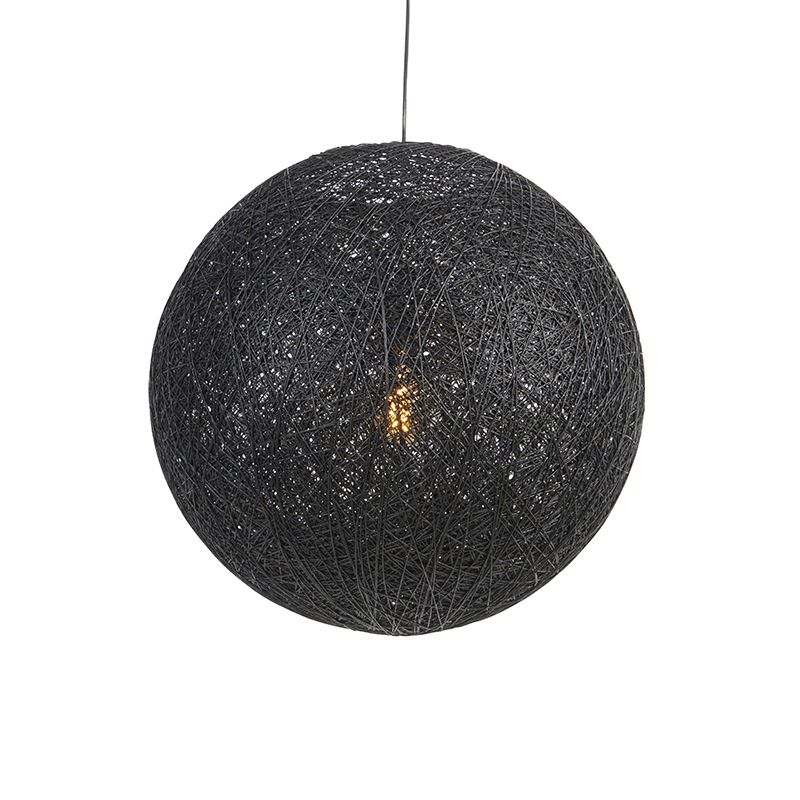 Rustykalna lampa wisząca czarna 60cm - Corda