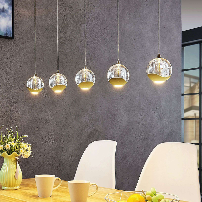 Moderne plafondlamp goud met glas 5-lichts op rij incl. LED - Hayley