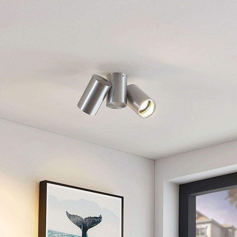 Design plafondlamp zilver 2-lichts - Gesina