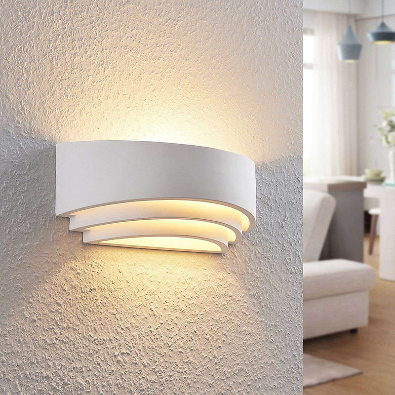 Moderne wandlamp wit gips incl. LED - Lucien
