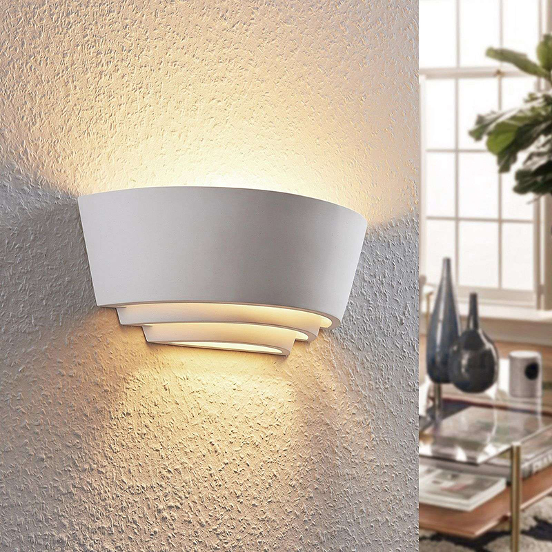 Moderne wandlamp wit gips incl. LED - Azriel