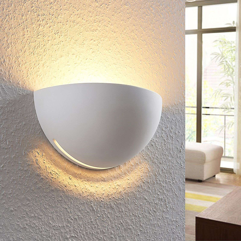 Moderne wandlamp wit gips incl. LED - Jaron