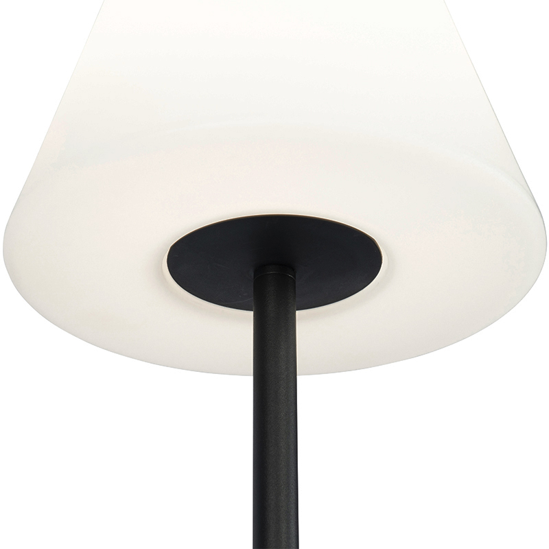 lampadaire d'extérieur noir avec abat-jour blanc ip65 25 cm - virginia