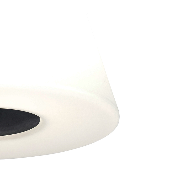 lampadaire d'extérieur noir avec abat-jour blanc ip65 25 cm - virginia