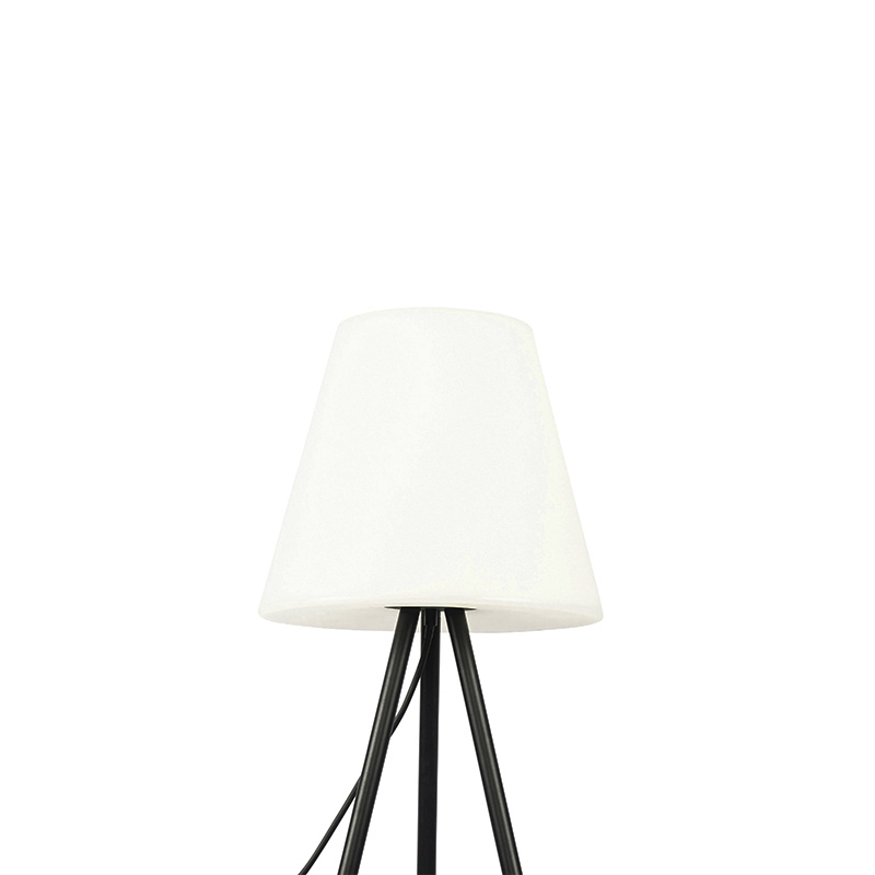 lampe d'extérieur moderne noire avec abat-jour blanc ip65 - virginie