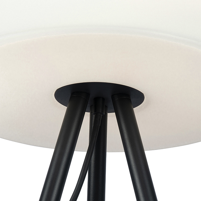 lampe d'extérieur moderne noire avec abat-jour blanc ip65 - virginie