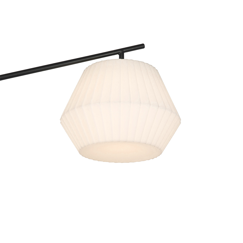 lampadaire extérieur design noir ip44 avec abat-jour blanc - robbert