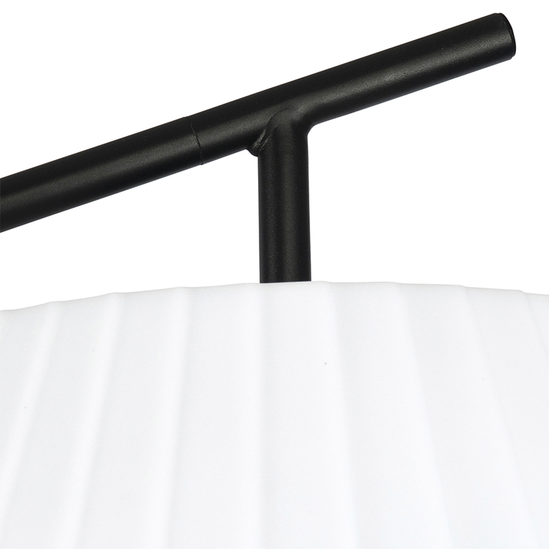 lampadaire extérieur design noir ip44 avec abat-jour blanc - robbert