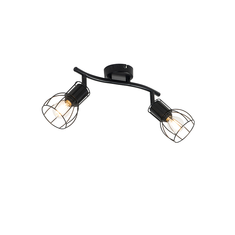 Modern taklampa svart inställbar 2-ljus – Botu