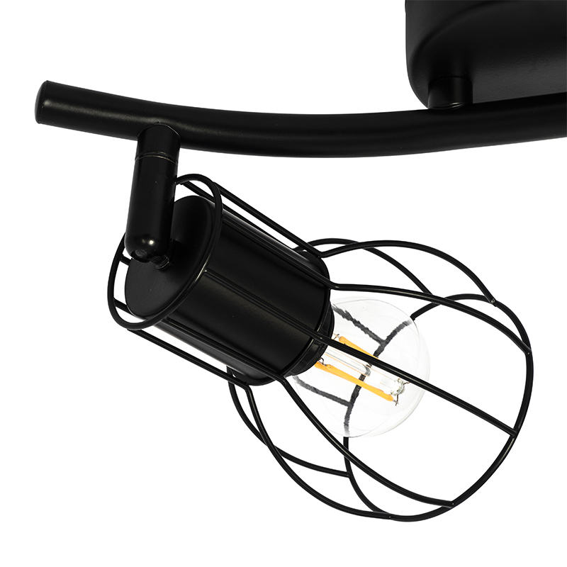 plafonnier moderne noir à 2 lumières réglable - botu