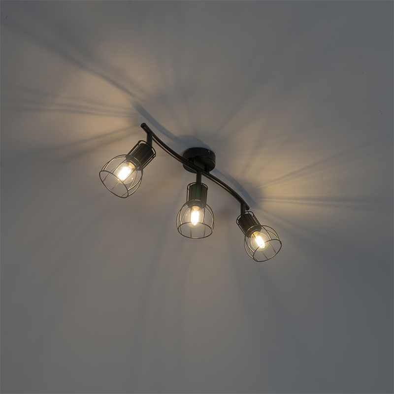 Modern Ceiling Spot Black 63 cm 3-Light Adjustable - Botu