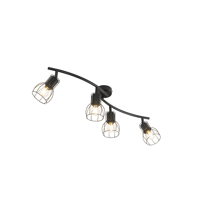 Moderné stropné svietidlo čierne 86 cm 4-svetlé - Botu