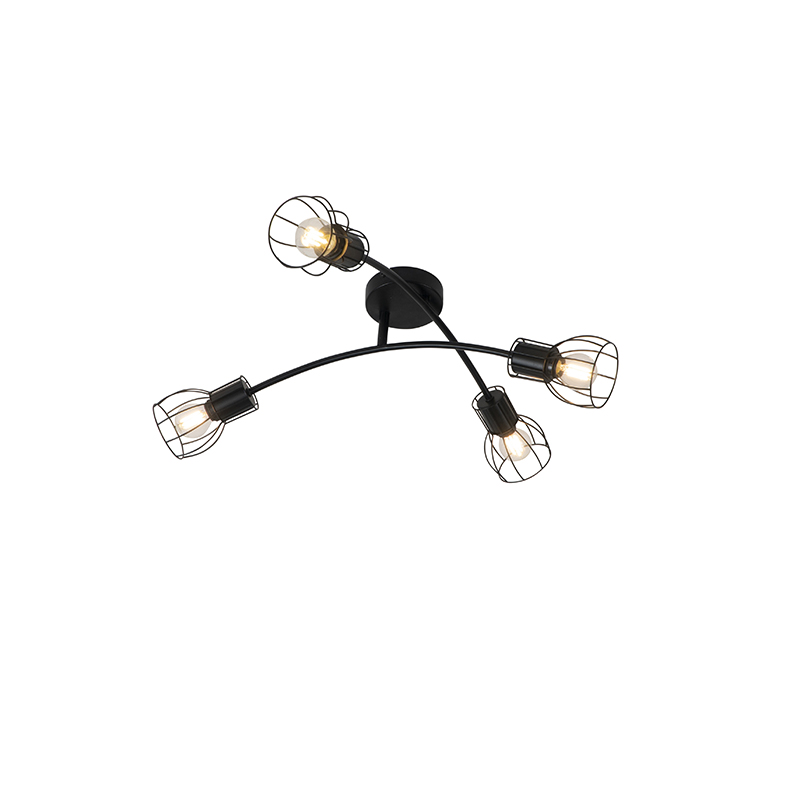 Nowoczesna lampa sufitowa czarna 60 cm 4-punktowa regulowana - Botu