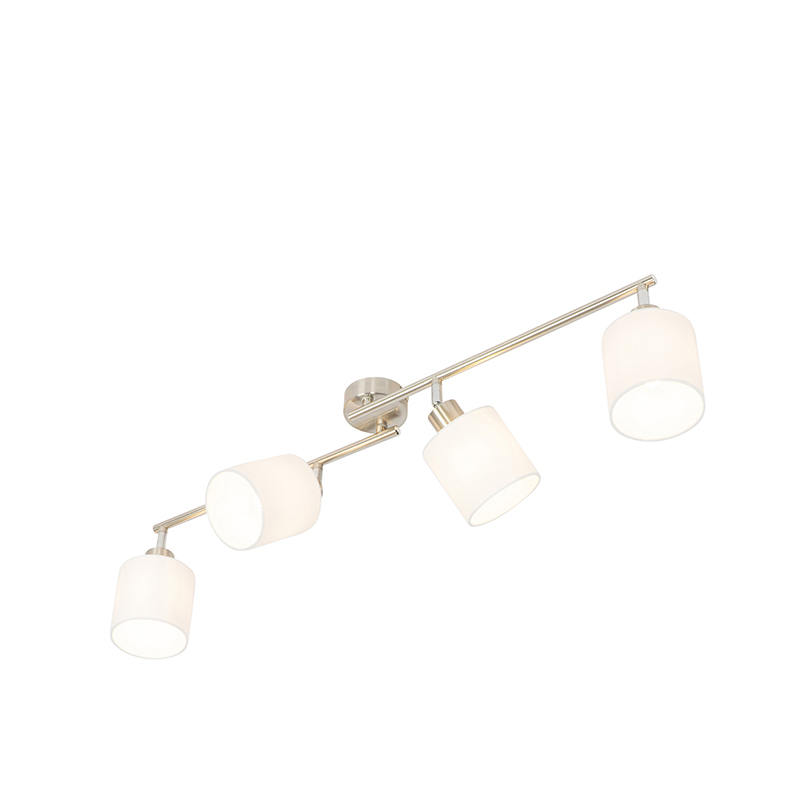 Stropné bodové svietidlo oceľové s bielym tienidlom nastaviteľné 4 svetlá - Hetta