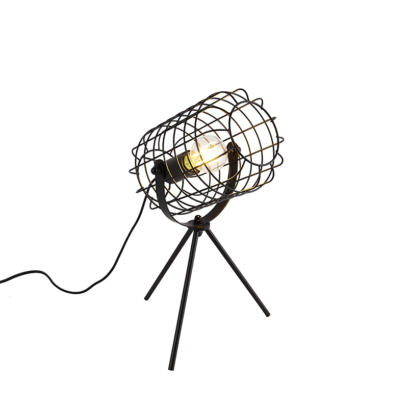 E-shop Priemyselná stolná lampa statív čierna 40 cm - Bliss Vefa
