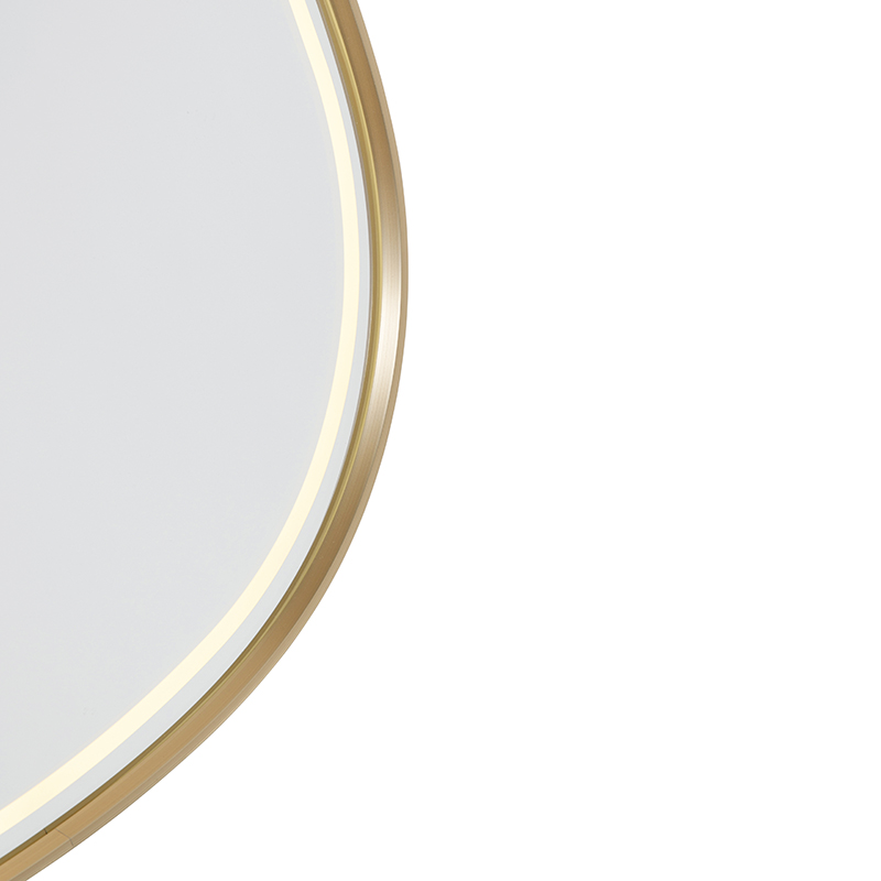 Badezimmerspiegel Gold inkl. LED 3-Stufen-Dimmbar mit Touch Oval - Miral