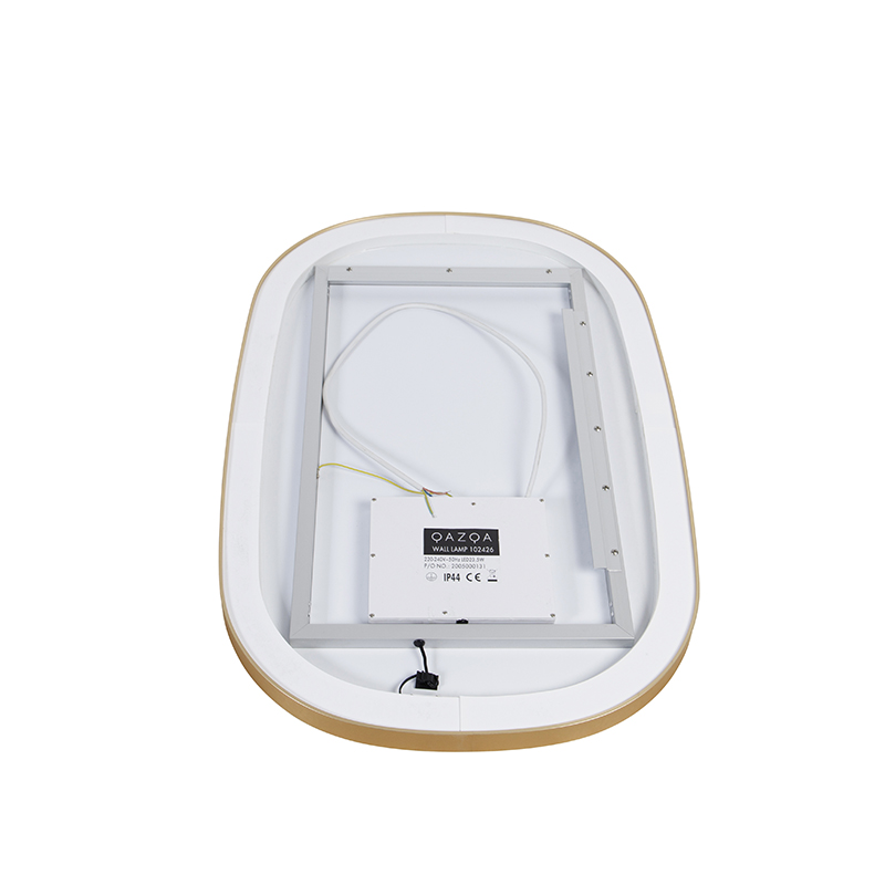 Badezimmerspiegel Gold inkl. LED 3-Stufen-Dimmbar mit Touch Oval - Miral