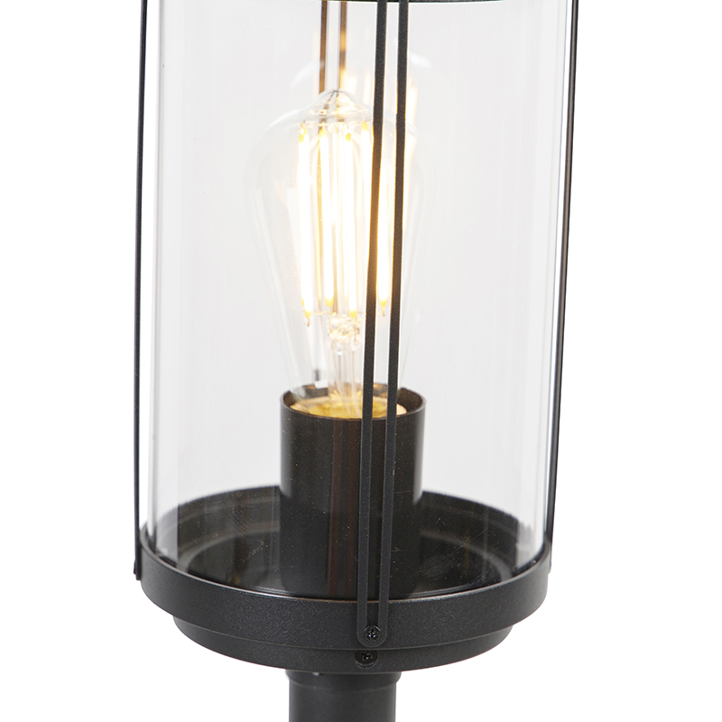 QAZQA Schiedam - Lampe Sur Pied Extérieur Design - 1 Lumière - Ø 14.8 Cm - Noir - Design - Éclairage Extérieur 10 Lampe d'extérieur sur pied design noir 100 cm IP44 - Schiedam
