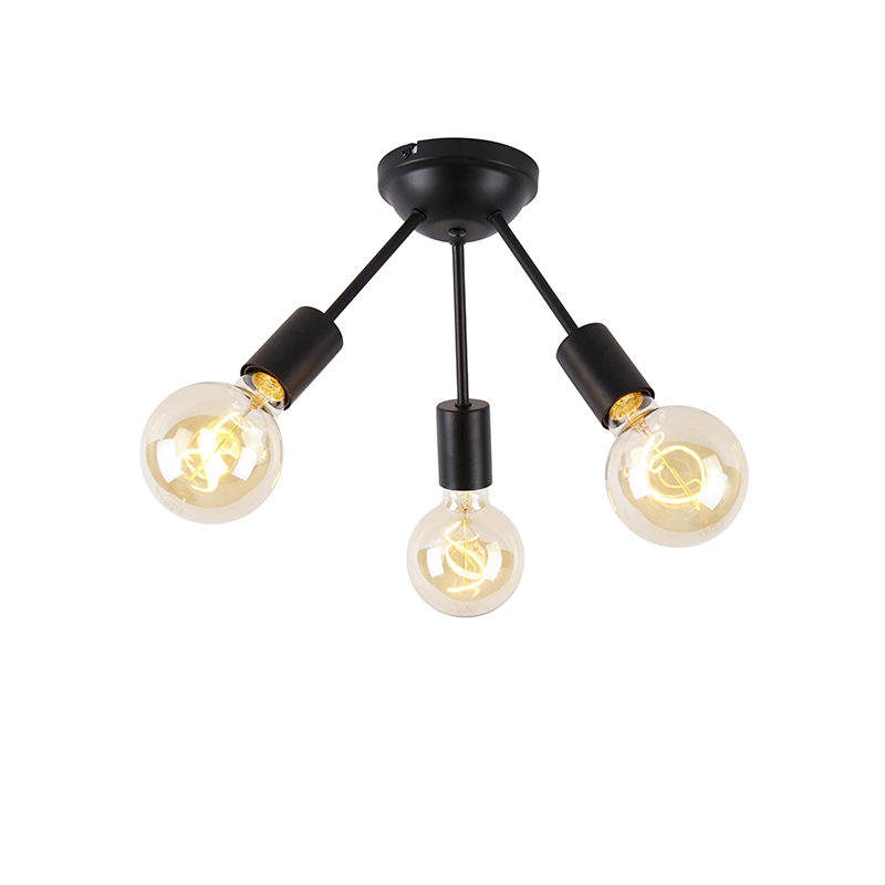 Moderné stropné svietidlo čierne 3-svetelné - Sputnik