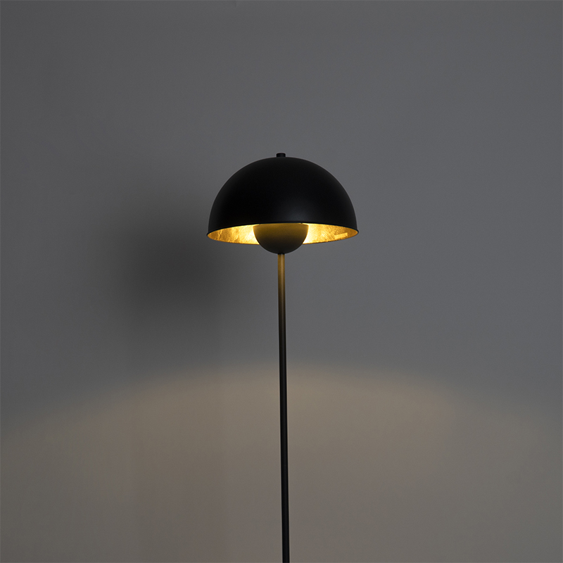 Lampada da terra industriale nera con oro 160 cm - Magnax