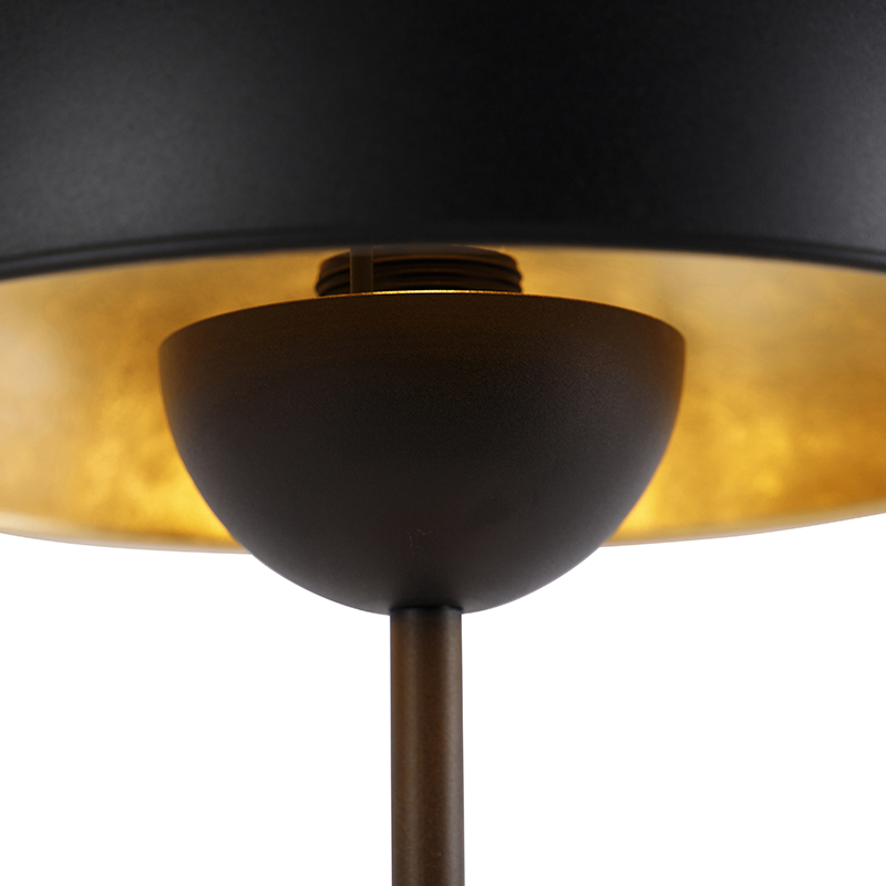 lampe de table rétro noire avec or - magnax