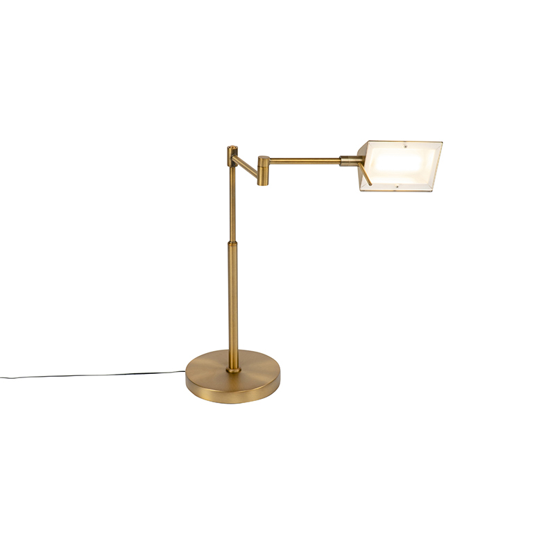 Design bordslampa brons inkl. LED med touch dimmer - Notia