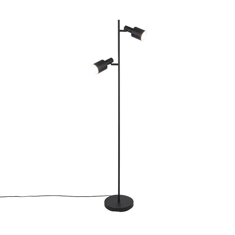 Moderná stojaca lampa čierna 2-svetlá - Lynn