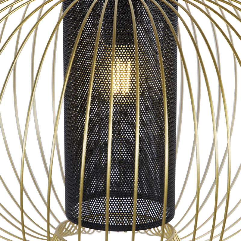 Design Hängelampe Gold mit schwarz 60 cm - Marnie