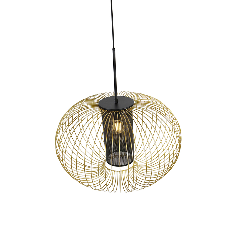 Design Hängelampe Gold mit schwarz 60 cm - Marnie