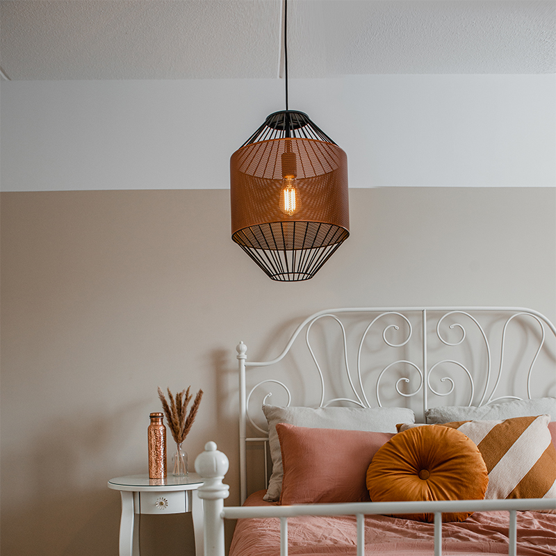 Design hanglamp koper met zwart 33 cm - Mariska Design hanglamp koper met zwart 33 cm - Mariska