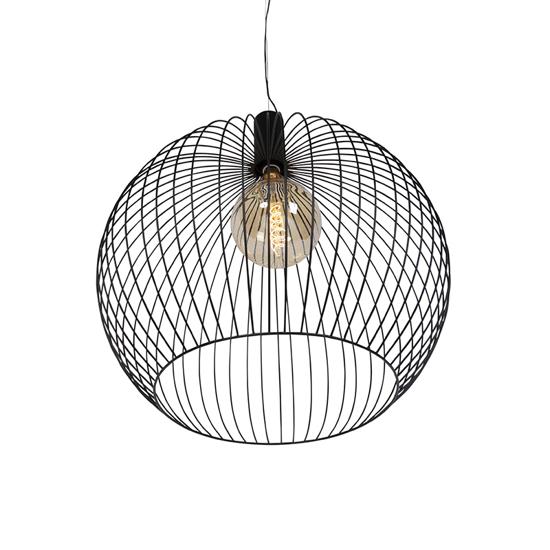 Lámpara colgante de diseño redonda negra 70 cm - Dos