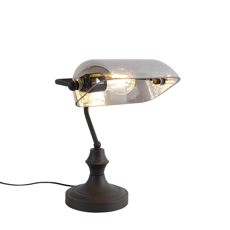 QAZQA banker - Lampe de notaire Classique/Antique - 1 lumière - L 265 mm -  Noir - Classique/Antique - Éclairage intérieur - Salon I Chambre