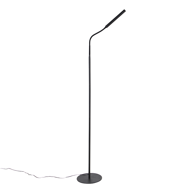 lampadaire design noir avec led avec variateur tactile - palka