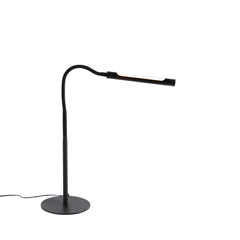 lampe de table design noire avec led avec variateur tactile - palka