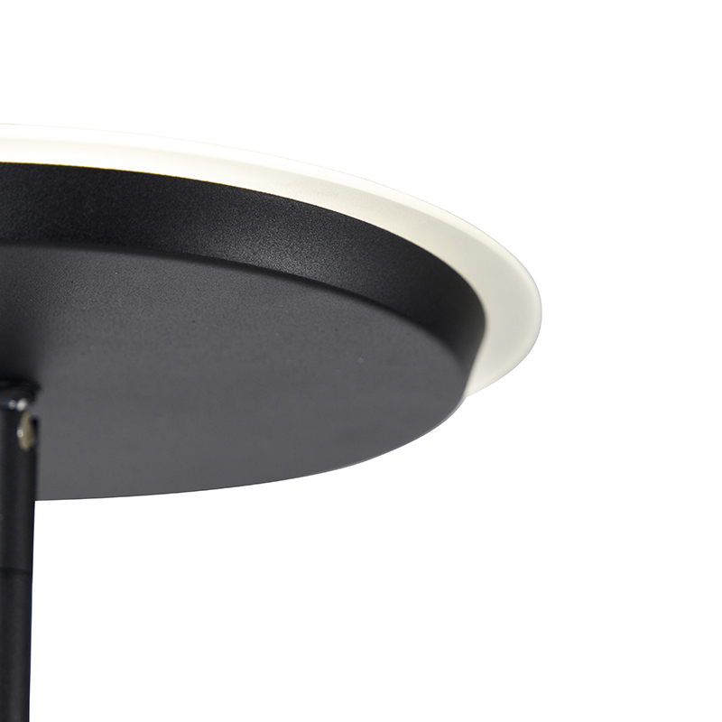 lampadaire moderne noir avec led et variateur - bumu