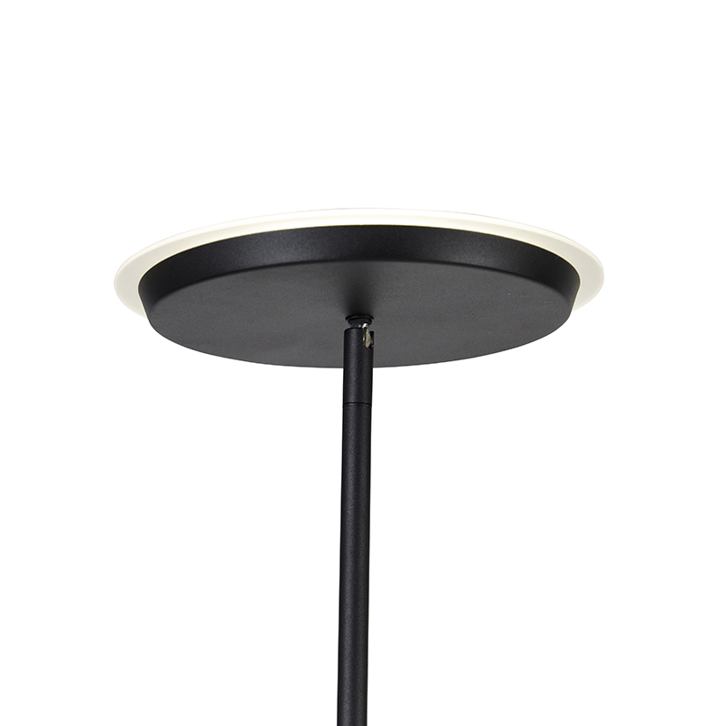 Lampadaire moderne noir avec LED et variateur - Bumu