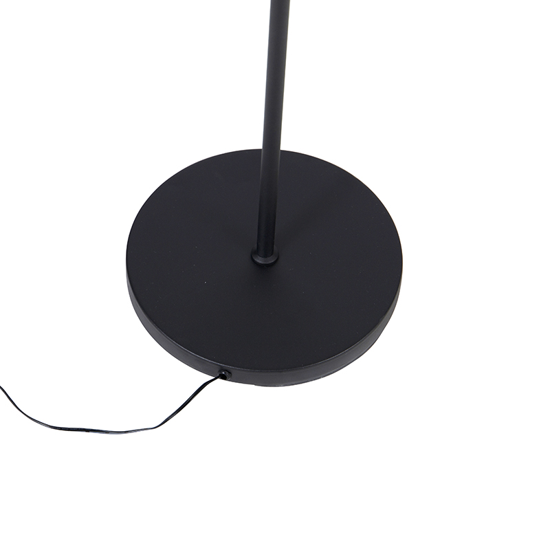 Lampadaire moderne noir avec LED et variateur - Bumu