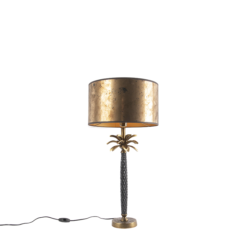 Lampe à poser Art Déco bronze avec abat-jour bronze 35 cm - Areka