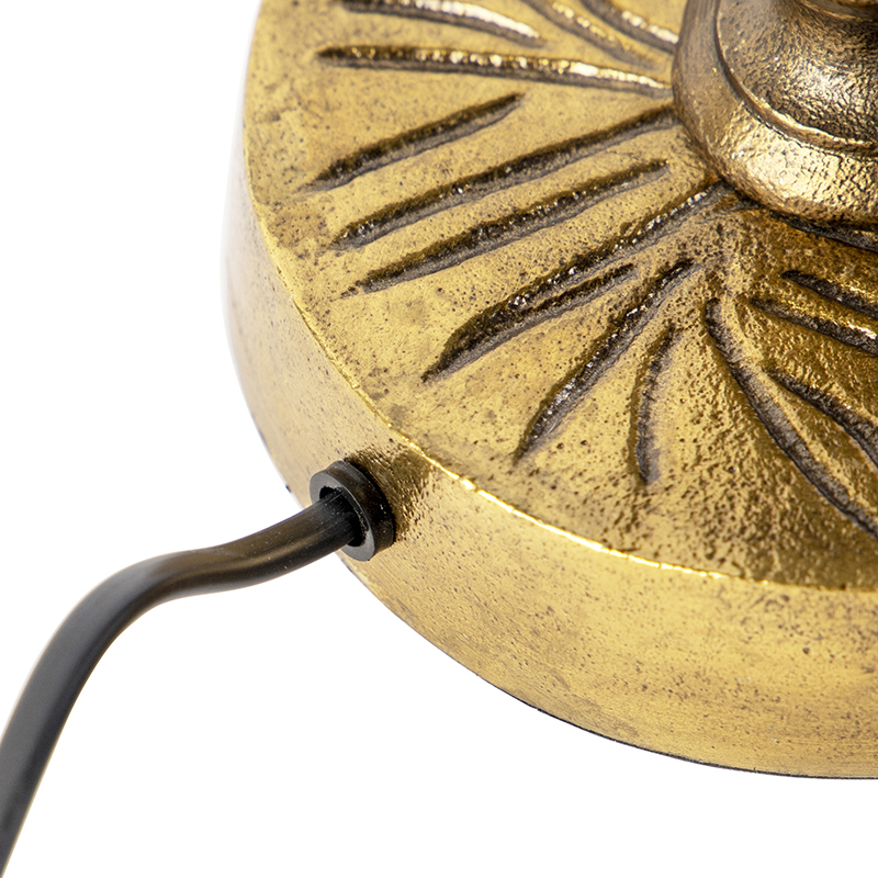 Art Deco Table Lamp Bronze with Black Lampshade 35 cm - Areka