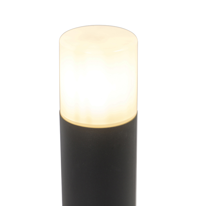 lampe d'extérieur sur pied noire avec abat-jour opale blanc 30 cm ip44 - odense