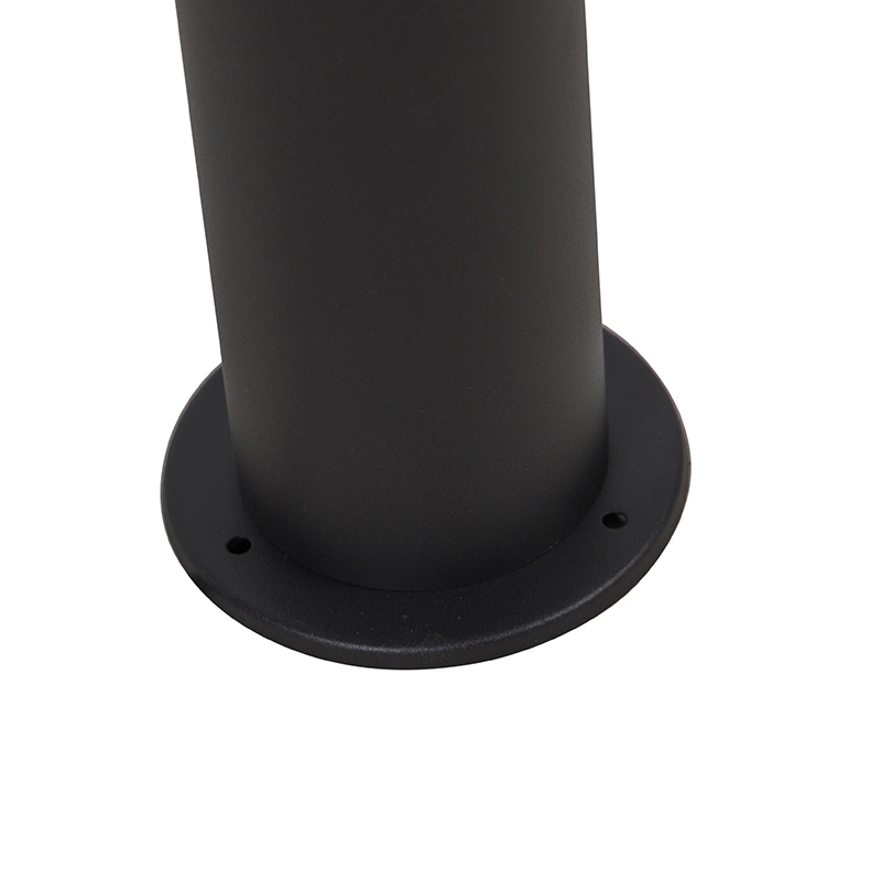 lampe d'extérieur noire avec abat-jour blanc opale 50 cm - odense