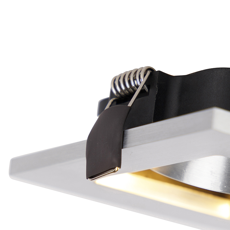 Set Of 10 Recessed Spotlights Aluminum - Qure 10 Set of 10 recessed spotlights aluminum - Qure